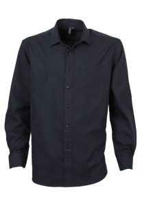 camisa trevira manga larga negro