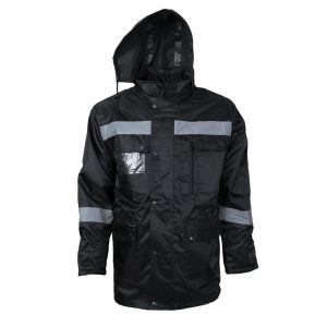 parka termica con reflectante negro