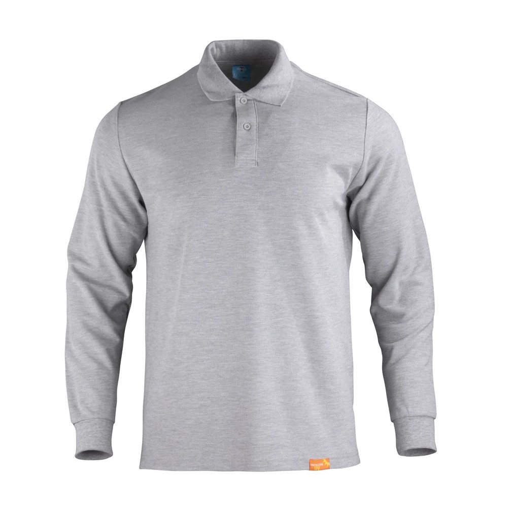 Polera Piqué Manga Larga Hombre Gris